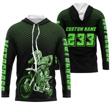 Load image into Gallery viewer, Green custom skull motocross jersey UV protective dirt bike racing off-road motorcycle racewear| NMS921