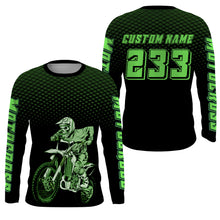 Load image into Gallery viewer, Green custom skull motocross jersey UV protective dirt bike racing off-road motorcycle racewear| NMS921