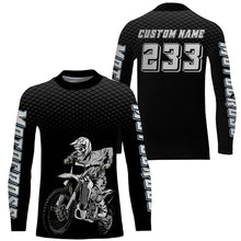 Load image into Gallery viewer, Black custom skull motocross jersey UV protective dirt bike racing off-road motorcycle racewear| NMS923