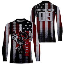 Load image into Gallery viewer, Custom Motocross Jersey UPF30+ Patriotic Dirt Bike Shirt Off-road MX Racing Adult &amp; Youth NMS1326