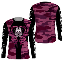 Load image into Gallery viewer, Pink Camo Personalized Riding Jersey UPF30+ Skull Biker Girl Custom Name &amp; Number Female Motorcycle| NMS656