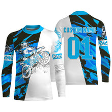 Load image into Gallery viewer, Dirtbike Racing Jersey UPF30+ Personalized Blue Camo Motocross Off-road MX Riding Jersey NMS1422