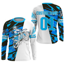 Load image into Gallery viewer, Dirtbike Racing Jersey UPF30+ Personalized Blue Camo Motocross Off-road MX Riding Jersey NMS1422