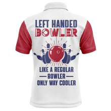 Load image into Gallery viewer, Left Handed Bowler Custom Polo Bowling Shirt for Men, Red &amp; White Bowling Jersey 3D Print NBP137