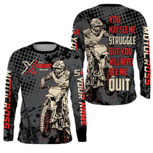 Load image into Gallery viewer, Personalized Motocross Jersey UPF30+ UV Protect, Never Quit Dirt Bike Off-Road Riders Racewear| NMS443