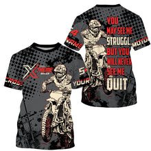 Load image into Gallery viewer, Personalized Motocross Jersey UPF30+ UV Protect, Never Quit Dirt Bike Off-Road Riders Racewear| NMS443