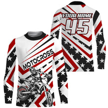 Load image into Gallery viewer, American Flag Motocross Jersey UPF30+ Custom Dirt Bike Racing Shirt Youth Men Off-road Motorcycle NMS1434