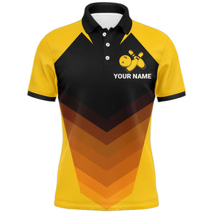 Funny Polo Bowling Shirt for Men, Custom Name Bowling Jersey Short Sleeve, Gift for Bowlers NBP140