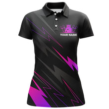 Load image into Gallery viewer, Polo Bowling Shirt for Women, Personalized Bowling Girl Jersey Short Sleeve, Gift for Female Bowler NBP141