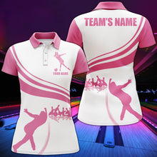 Load image into Gallery viewer, Personalized Polo Bowling Shirt for Women Pink Bowlers Custom Team Short Sleeves Jersey NBP104