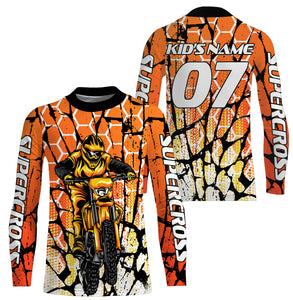 Orange Supercross Jersey Custom Number & Name Motorcycle Riding Shirt Off-Road Dirt Bike Racing| NMS540