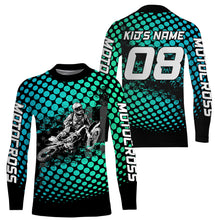 Load image into Gallery viewer, Cool Motocross Personalized Jersey Adult Kid Long Sleeves, Dirt Bike Motorcycle Riders Racewear| NMS331