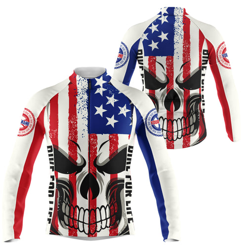 Bike For Life Mens Womens Cycling Jersey Personalized American Skull Bicycle Shirt Biking Riders NMS861