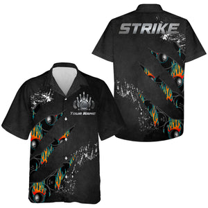 Men Women Custom Hawaiian Bowling Shirt, Strike Bowlers Jersey Short Sleeve Button-down Cool Shirt NBH103