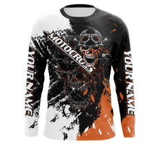 Load image into Gallery viewer, Motocross Skull Personalized Jersey UV Protect, Dirt Bike UPF 30+ Youth Long Sleeves Riders Racewear| NMS364