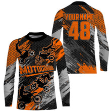 Load image into Gallery viewer, Personalized Motocross Jersey Orange Youth Men UPF30+ Dirt Bike Shirt MX Racing Off-road NMS1409