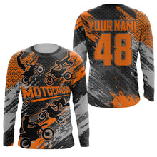 Load image into Gallery viewer, Personalized Motocross Jersey Orange Youth Men UPF30+ Dirt Bike Shirt MX Racing Off-road NMS1409