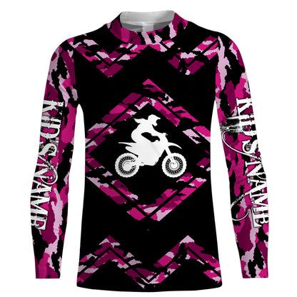 Pink Camo Girl Motocross Jersey Personalized Female Rider Shirt Motorcycle Women Jersey| NMS496