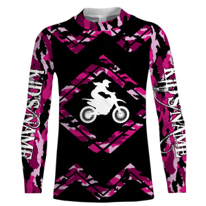 Pink Camo Girl Motocross Jersey Personalized Female Rider Shirt Motorcycle Women Jersey| NMS496