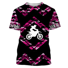 Load image into Gallery viewer, Pink Camo Girl Motocross Jersey Personalized Female Rider Shirt Motorcycle Women Jersey| NMS496