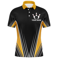 Load image into Gallery viewer, Funny Polo Bowling Shirt for Men Personalized Name Bowling Technique Vintage Bowler Jersey NBP120