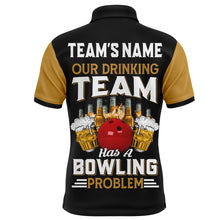 Load image into Gallery viewer, Funny Bowling Shirt for Team Personalized Name Bowling Beer Lovers Vintage Bowler Jersey NBP121