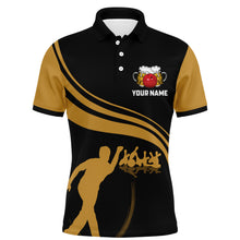 Load image into Gallery viewer, Funny Bowling Shirt for Team Personalized Name Bowling Beer Lovers Vintage Bowler Jersey NBP121
