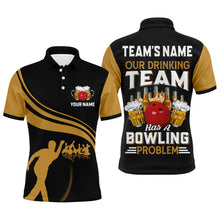 Load image into Gallery viewer, Funny Bowling Shirt for Team Personalized Name Bowling Beer Lovers Vintage Bowler Jersey NBP121