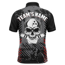 Load image into Gallery viewer, Personalized Skull Bowling Shirt for Men, Custom Team&#39;s Name Bowling Jersey League Polo Shirt NBP126