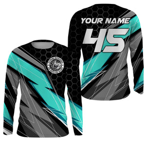 Turquoise Custom Motocross Jersey UPF30+ Dirt Bike Extreme MX Racing Jersey Adult&Kid Off-Road NMS1442