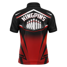 Load image into Gallery viewer, Custom Bowling Shirt for Men, Kingpins Red Polo Bowling Shirt with Name, Men Bowlers Jersey League NBP180