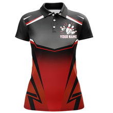 Load image into Gallery viewer, Custom Bowling Shirt for Women, Kingpins Red Polo Bowling Shirt with Name, Ladies Bowling Jersey NBP180
