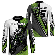 Load image into Gallery viewer, Personalized Motocross Jersey UPF 30+, Dirt Bike Motorcycle Off-Road Racing Long Sleeves - Green| NMS268