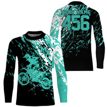 Load image into Gallery viewer, Turquoise MX Racing Jersey UPF30+ Kid Men Women Motocross Shirt Dirt Bike Off-road Riding Jersey NMS1454