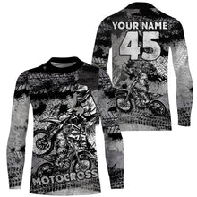 Load image into Gallery viewer, Grey Motocross Jersey Custom Number Youth Men Dirt Bike Shirt Extreme MX Racing Motorcycle Offroad NMS1414