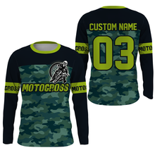 Load image into Gallery viewer, Personalized Camo Motocross Jersey UPF30+ UV Protect, Dirt Bike Racing Motorcycle Riders Racewear| NMS455