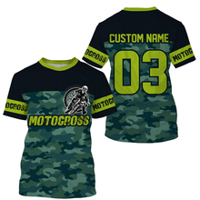 Load image into Gallery viewer, Personalized Camo Motocross Jersey UPF30+ UV Protect, Dirt Bike Racing Motorcycle Riders Racewear| NMS455