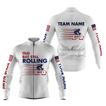 Load image into Gallery viewer, American Flag Mens Cycling Jersey - Old But Still Roll, Funny Bicycle Shirt Custom Team NMS858