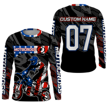 Load image into Gallery viewer, Personalized Patriotic Motocross Jersey UPF30+ US MX Riding Shirt American Off-Road Adult&amp;Kid Jersey| NMS729