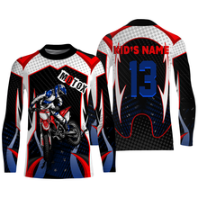Load image into Gallery viewer, Personalized MotoX Jersey UPF30+ motorcycle blue dirt bike racing off-road riders long sleeve| NMS916