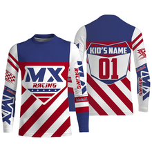 Load image into Gallery viewer, Personalized MX Racing Jersey UPF30+ American Motocross Off-Road Adult&amp;Kid Dirt Bike Patriotic Jersey| NMS758