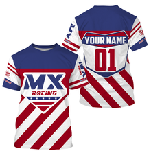 Load image into Gallery viewer, Personalized MX Racing Jersey UPF30+ American Motocross Off-Road Adult&amp;Kid Dirt Bike Patriotic Jersey| NMS758