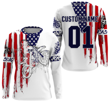 Load image into Gallery viewer, Dirtbike Racing Jersey UPF30+ Personalized Patriotic Motocross Off-road Riders American Riding Jersey| NMS610
