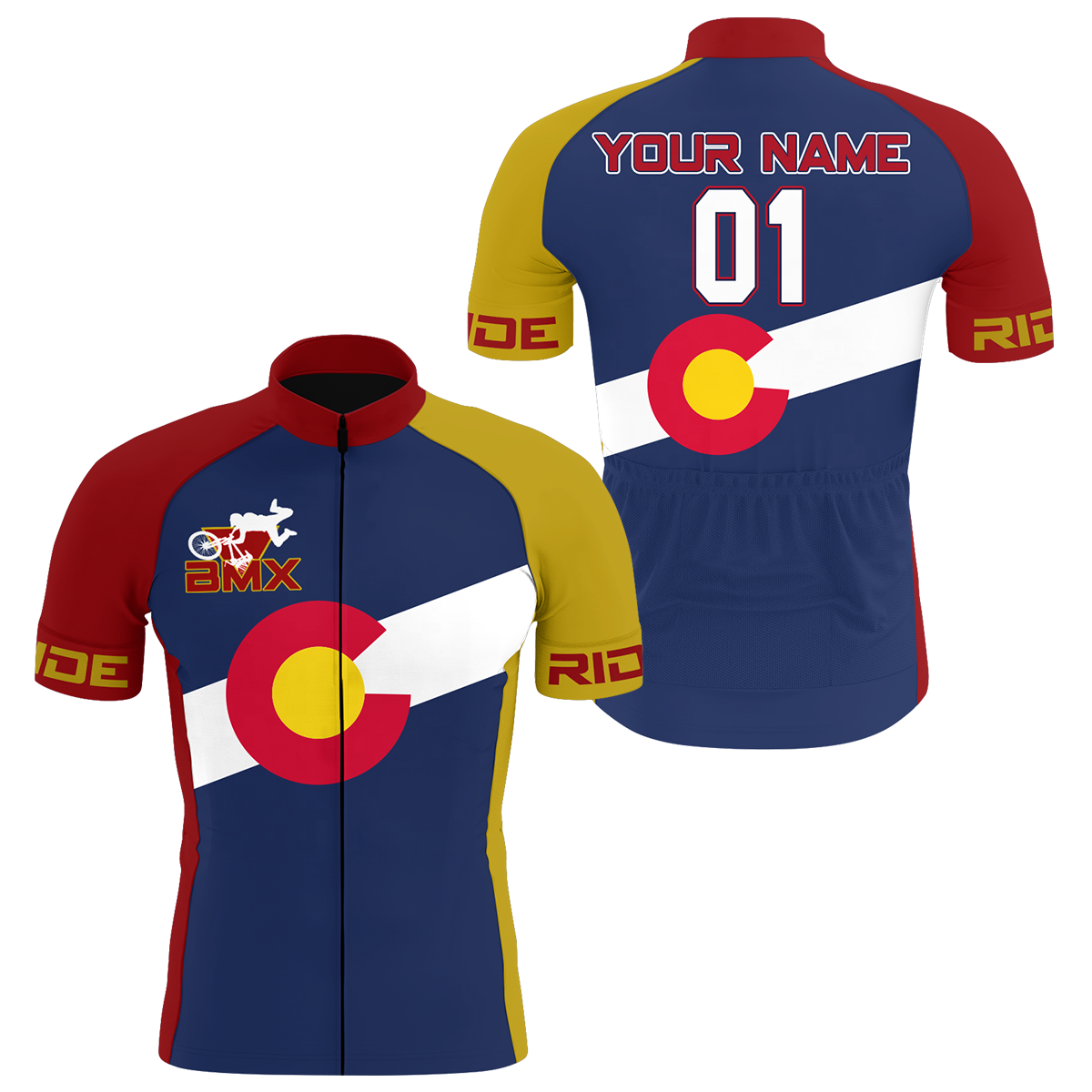 CO Flag Colorado BMX Men&Women Cycling Jersey Custom Cyclist Shirt Bicycle Riders Cross Country Biking| NMS798
