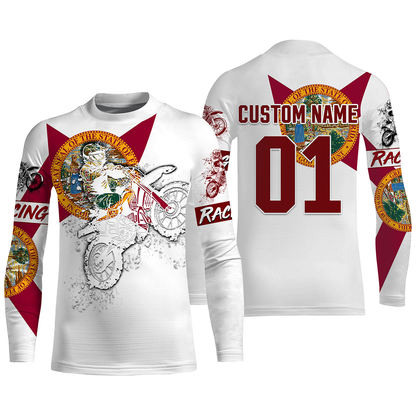 Florida Motocross Jersey Custom Youth Mens Womens FL Dirt Bike Racing Off Road Motorcycle Shirt| NMS829