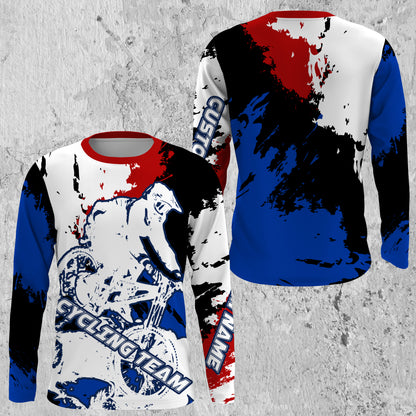 Cycling Long Sleeve Jersey, Road Bike Shirt, MTB Downhill Racing Shirt for Team UV Protection| JTS483