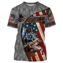 Load image into Gallery viewer, Doberman T-shirt Long Sleeve Hoodie| Custom All Over Print Dog Lover Shirt American Flag Apparel| JTSD226