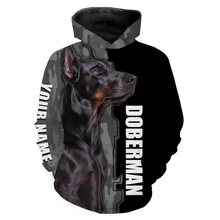 Load image into Gallery viewer, Love Doberman Hoodie Long Sleeve| Custom All Over Print Doberman Shirt for Dog Dad Dog Mom| JTSD276