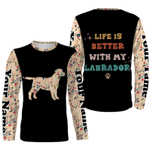 Load image into Gallery viewer, Cute Floral Labrador Retriever Shirt| Life is Better With Labrador Custom Labrador Owner Shirt Lab Mom JTSD339