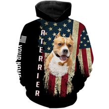 Load image into Gallery viewer, Unisex Pitbull Terrier American Flag 3D Printed Hoodie Long Sleeve| Custom Pitbull Lover Shirt| JTSD243